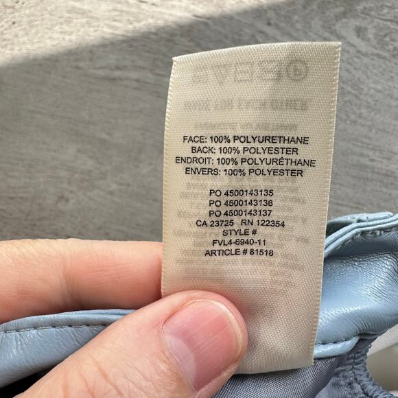 Artizia Wilfred Melina Pant High Waisted Vegan Leather Pants Light Blue 4 - Picture 11 of 16